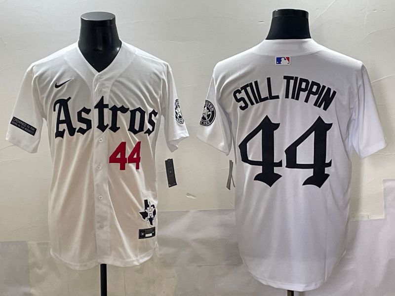Men 2025 Houston Astros #44 Still Tippin White Five generations Joint Name Nike MLB Jersey style 4->houston astros->MLB Jersey